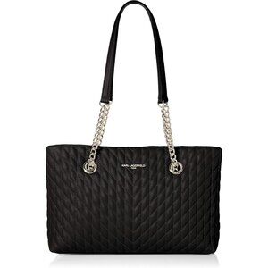 Elegant Paris Karolina Tote - Lightweight Lamb Leather with Chain Details
